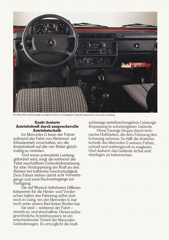Prospekt Mercedes Benz G-Klasse 1982