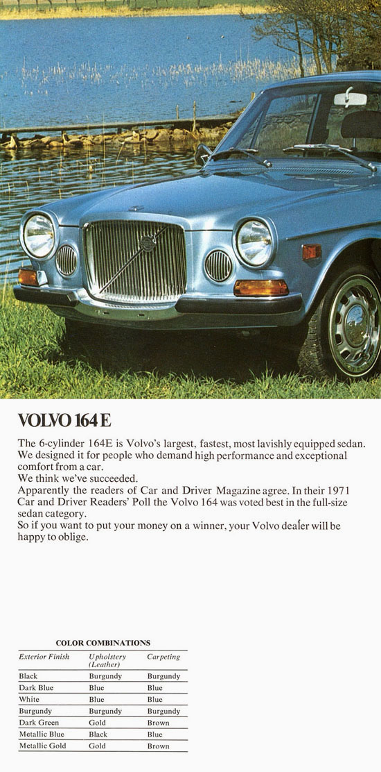 Brochure Volvo cars 1972