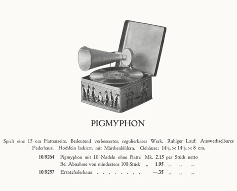 Bing Modell Pigmyphon, Jugend-Sprechmaschine Pigmyphon