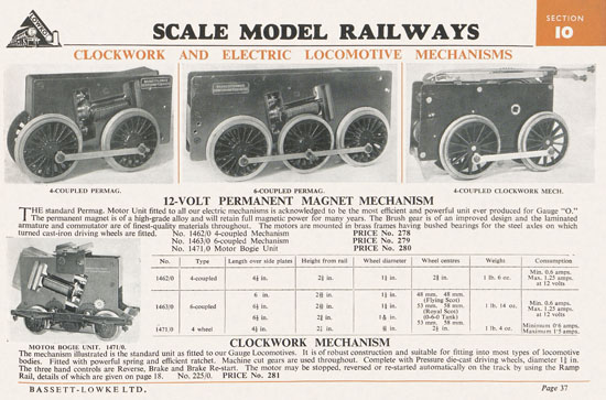 Bassett-Lowke Gauge 0 Scale Model Railways 1952