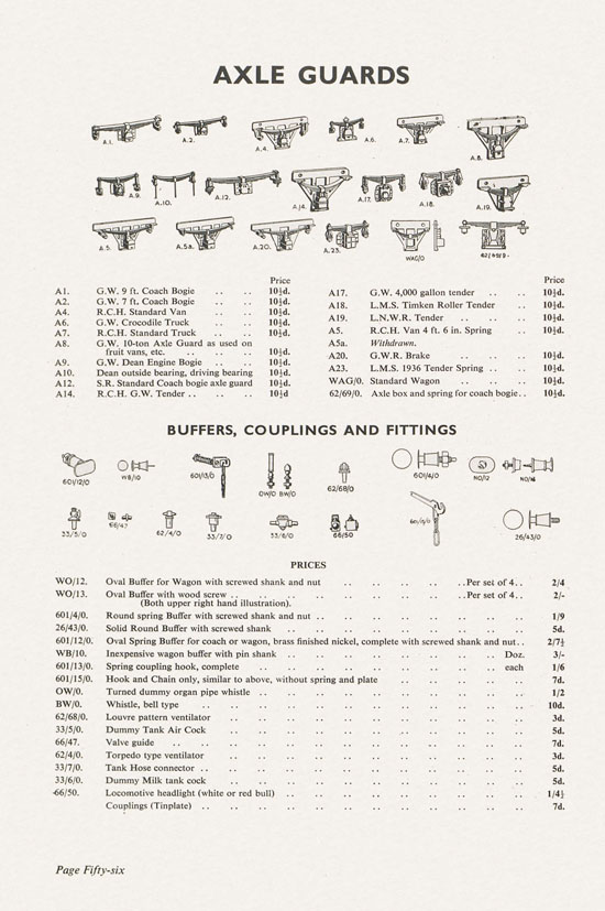 Bassett-Lowke Model Railways Gauge 0 and Gauge 00 catalog 1954