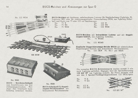 BUCO Spur 0 Katalog 1956-1957