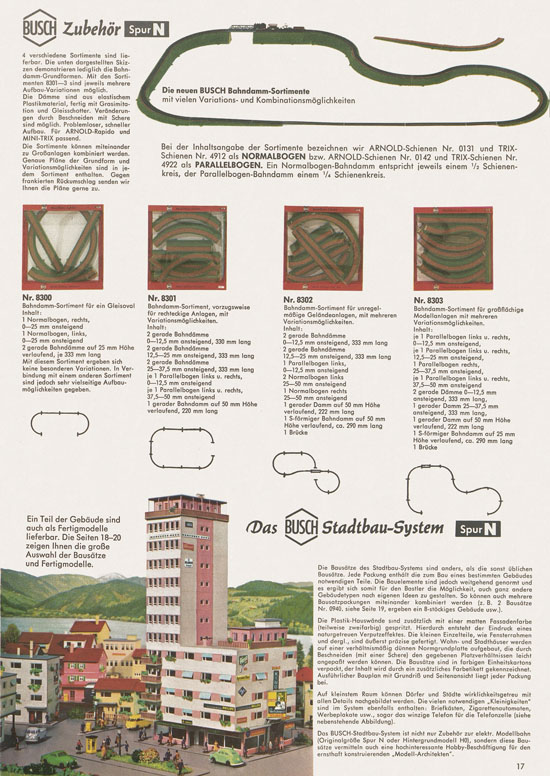 Busch Modellbahn-Zubehör Katalog 1968-1969