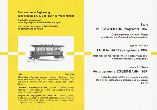 Egger-Bahn Neuheiten 1967