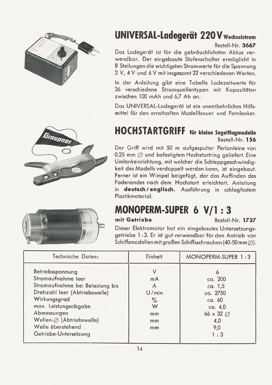Graupner Neuheiten Prospekt N 61 1961