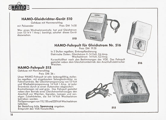 Hamo Katalog Strassenbahn 1959