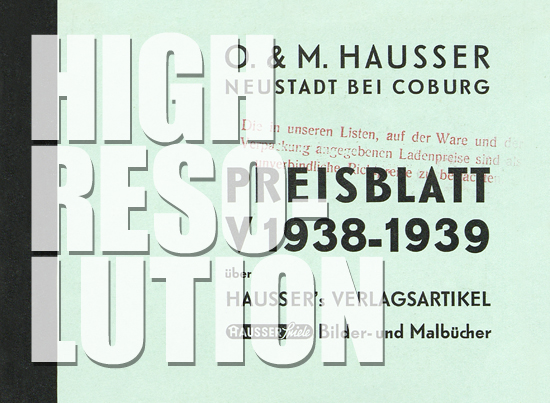 Hausser Preisblatt V 1938-1939