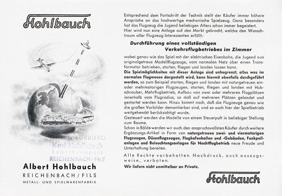 Albert Hohlbauch Katalog 1954