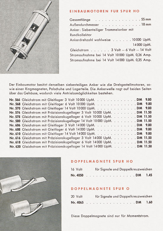 Albert Hohlbauch Katalog Modellbahn Erzeugnisse 1955