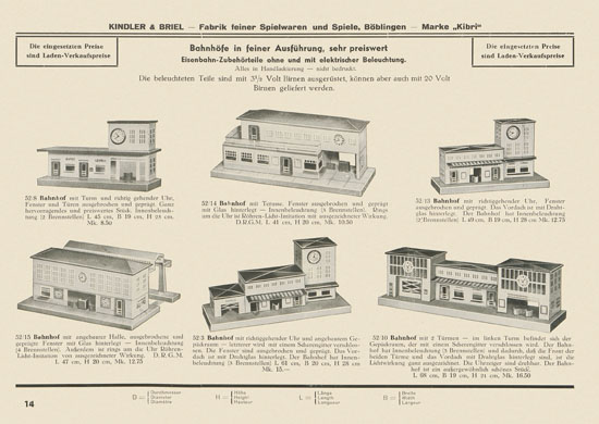 Kibri Spielwaren Katalog 1939