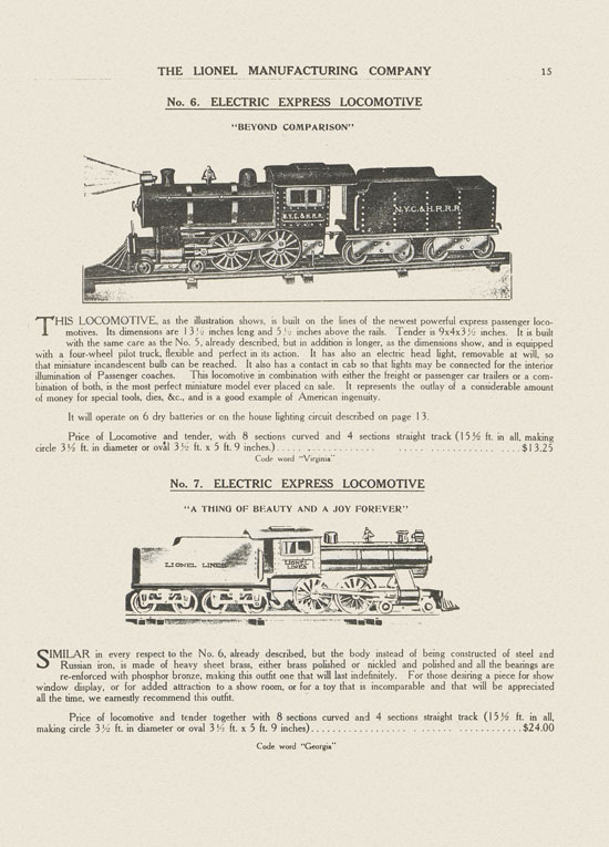 Lionel catalog 1911