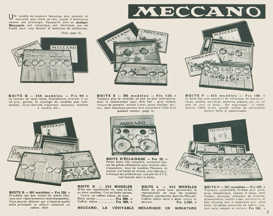 Meccano Mecanique en miniature 1935-1936