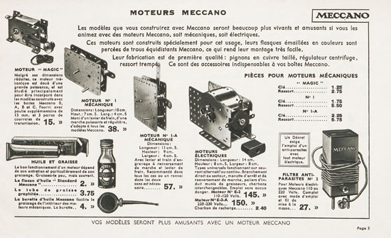Meccano Jouets catalogue 1936-1937