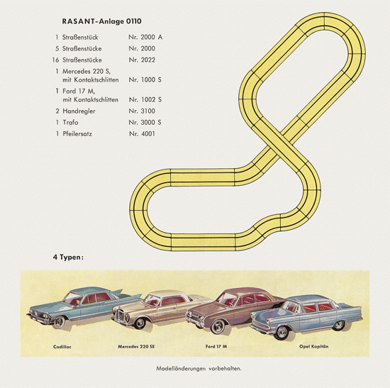 Rasant Modell-Autostraße 1964
