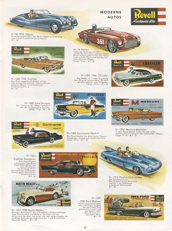 Revell Hobby Modelle Katalog 1962