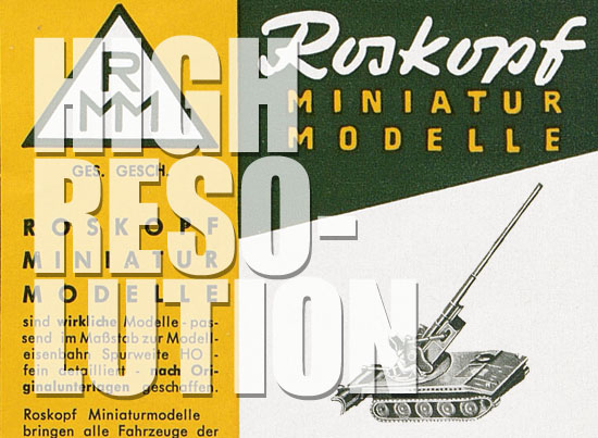 Roskopf Miniatur-Modelle 1961-1962