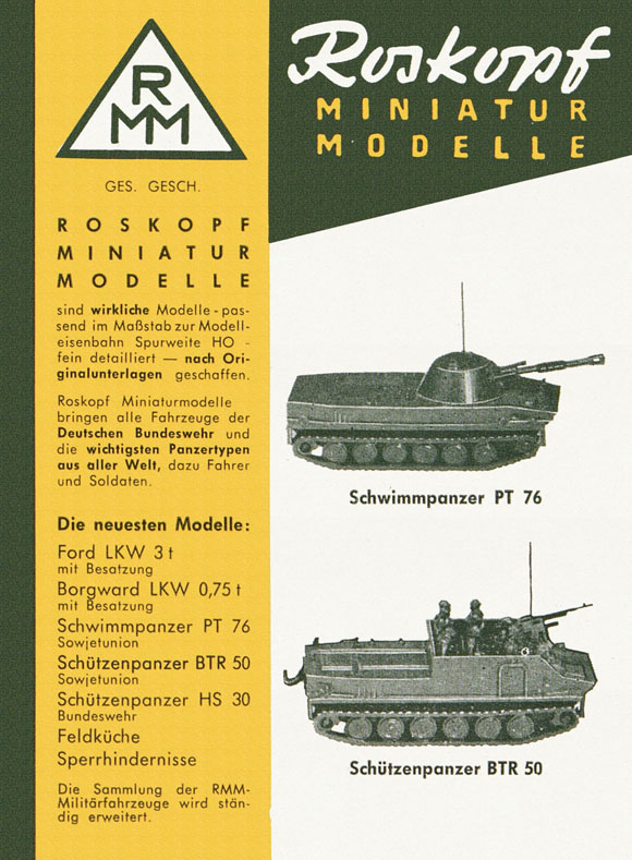 Roskopf Miniatur-Modelle Prospekt Neuheiten 1963