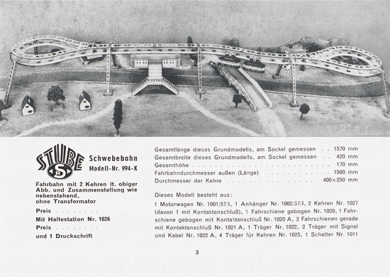 Richard Stube Schwebebahn Katalog 1957