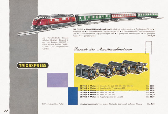 Trix Express Katalog Spur H0 1960-1961