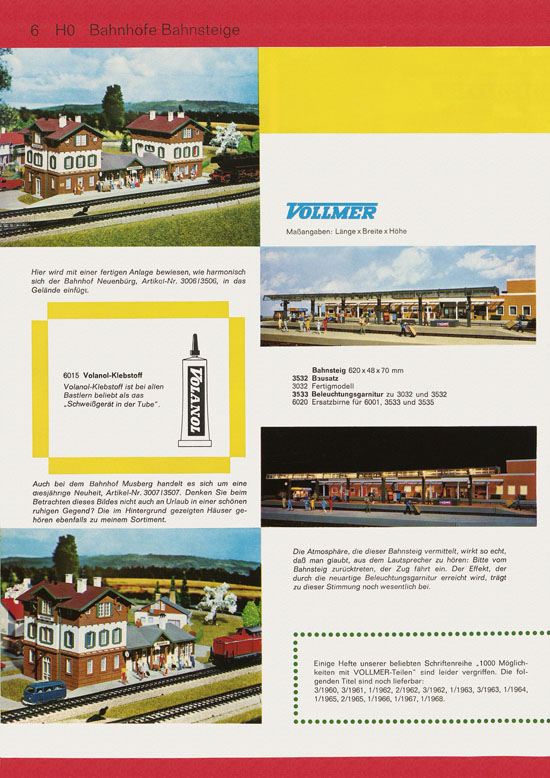 Vollmer Katalog Modelleisenbahn-Zubehör 1972-1973