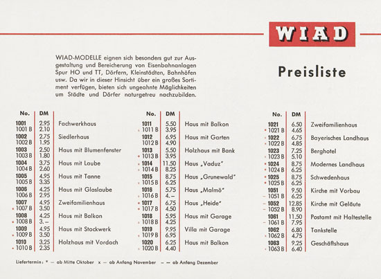 Wiad Preisliste 1959