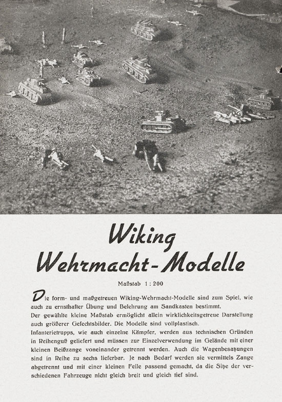 Wiking Wehrmachtmodelle 1939, Wiking Katalog 1939