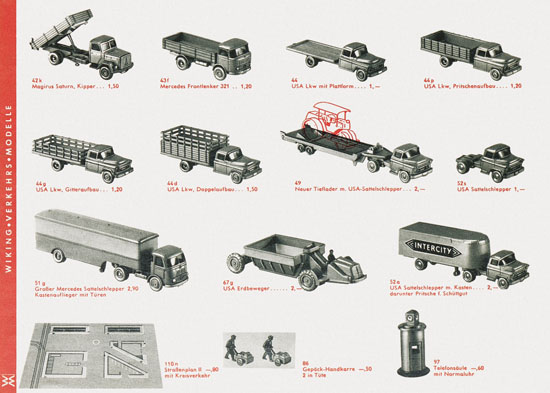 Wiking Verkehrsmodelle 1960, Wiking Modellbau Katalog 1960
