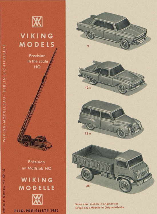 Wiking Bild-Preisliste 1962