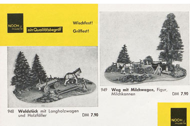 NOCH Nr. 948 Waldstück mit Langholzwagen und Holzfäller