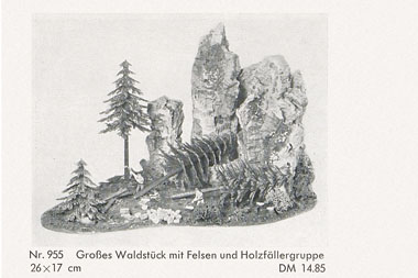 NOCH Nr. 955 Großes Waldstück mit Felsen und Holzfällergruppe