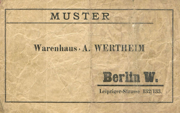 Wertheim Banderole mit Abbildungen der Berliner Kaufhäuser 1905