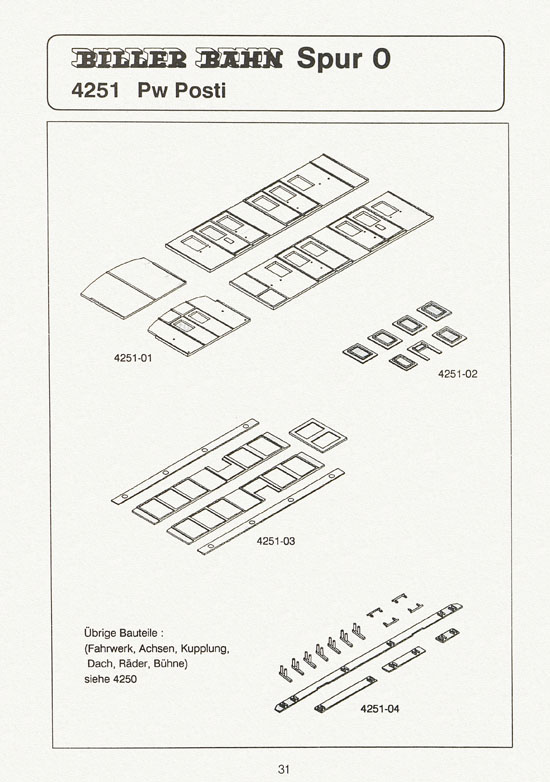 Biller-Bahn Katalog Spur 0 1988