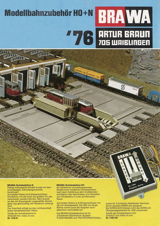 Brawa Prospekt Modellbahnzubehör 1976