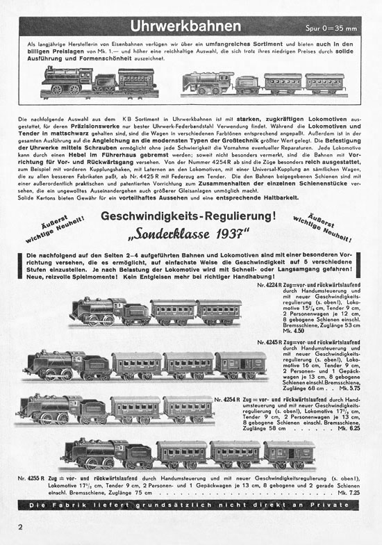 Karl Bub Spielwarenfabrik Nürnberg Katalog 1937