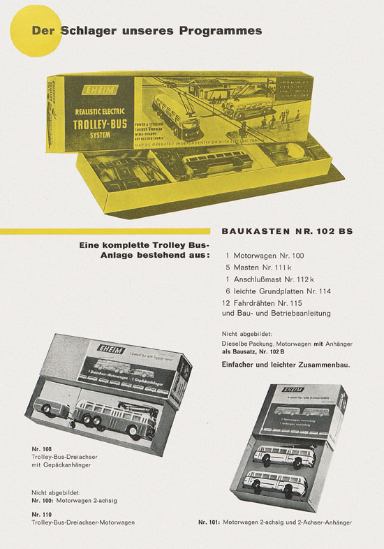 Eheim Modellspielwaren H0 Prospekt 1959