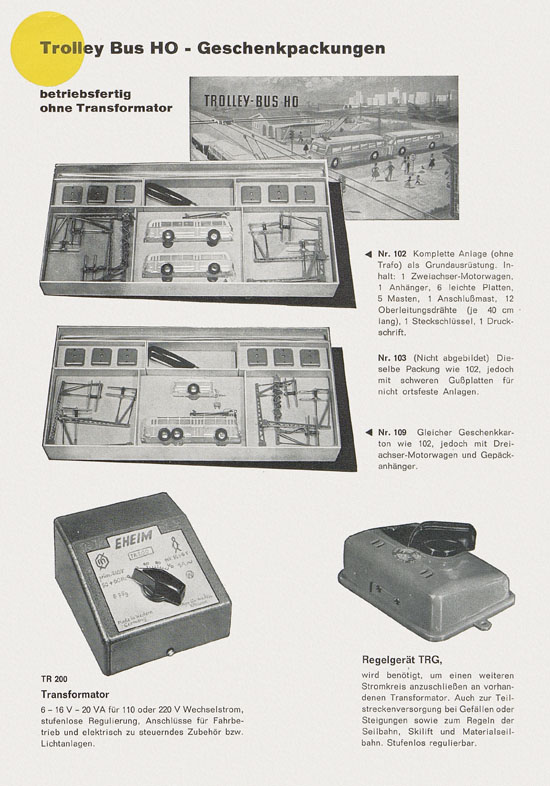 Eheim Modellspielwaren H0 Prospekt 1959