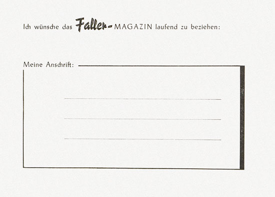 Faller Katalog 1957 857