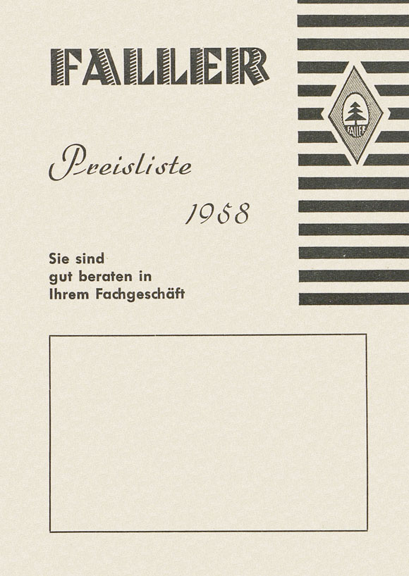 Faller Preisliste 1958