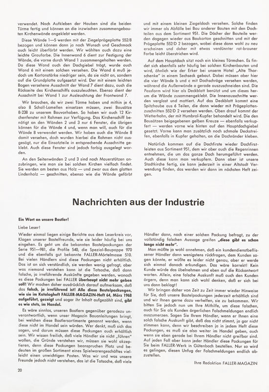 Faller Magazin Nr. 92 Oktober 1973