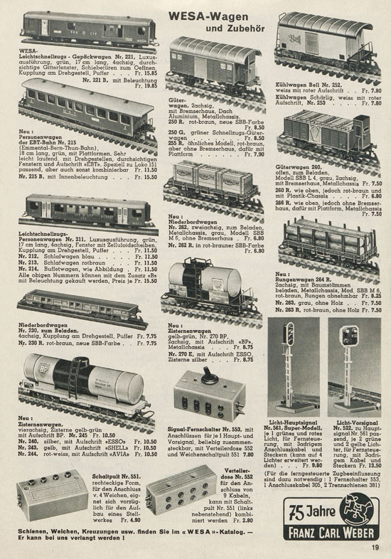 Franz Carl Weber AG Katalog Technische Spielwaren 1956 