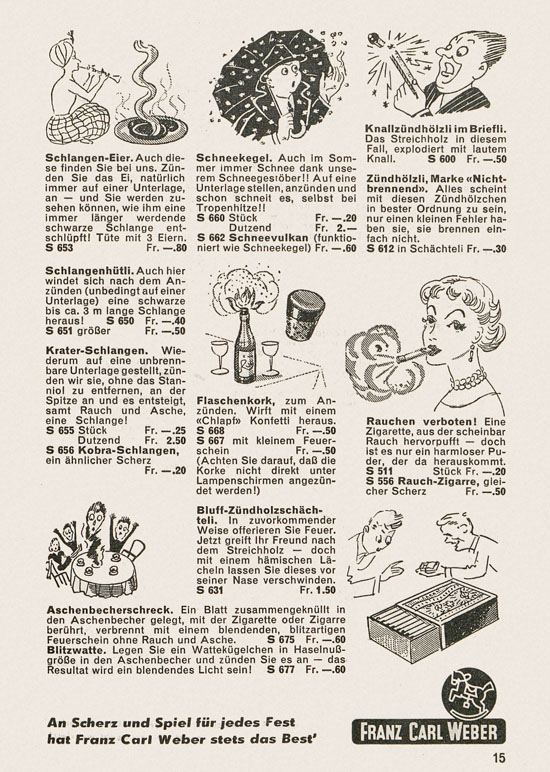 Franz Carl Weber Katalog Scherz und Unterhaltung 1959