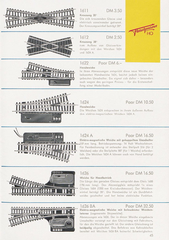 Fleischmann Katalog H0 1961-1962