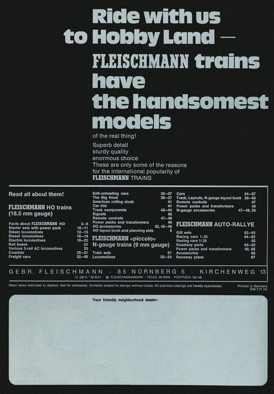 Fleischmann catalog 1971