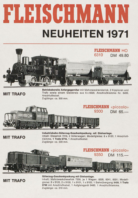 Fleischmann Neuheiten 1971