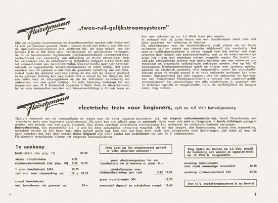 Fleischmann Katalog Nederlands 1957
