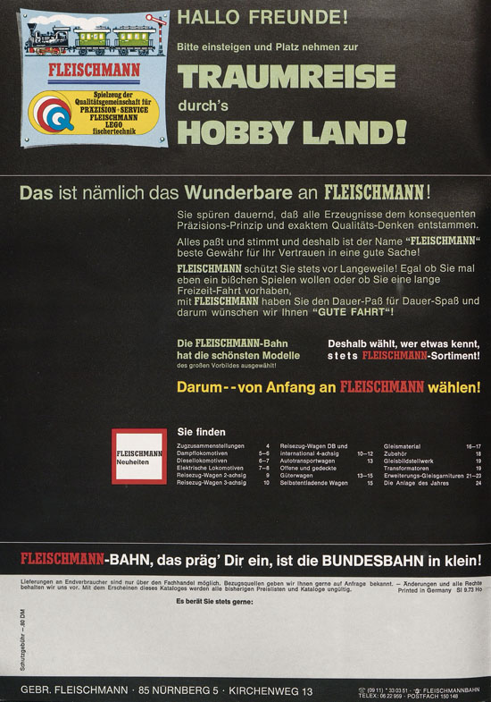 Fleischmann Piccolo Spur N Katalog 1973