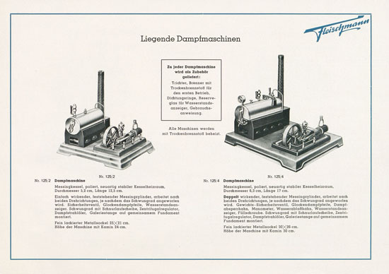 Fleischmann Dampfmaschinen Katalog 1950