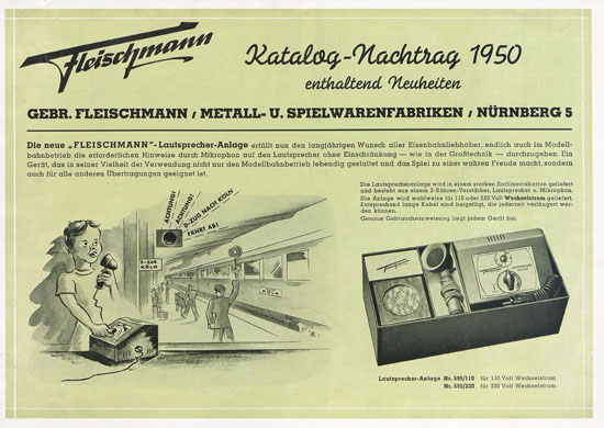 Fleischmann Katalog-Nachtrag 1950