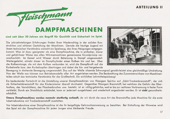 Fleischmann Katalog 1953 Spur 0