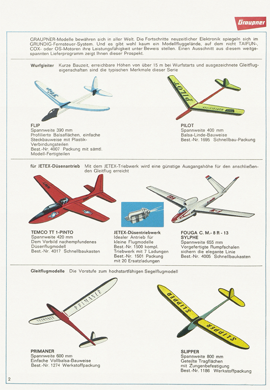 Graupner Flug- und Schiffsmodellbau Prospekt 1966-1967